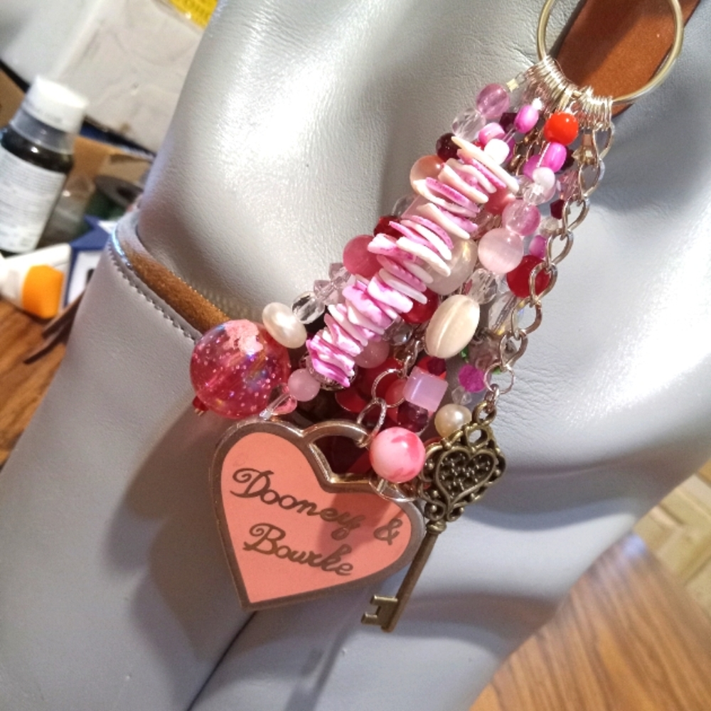 Dooney and Bourke hangtag handmade heart purse charm keychain jewelry